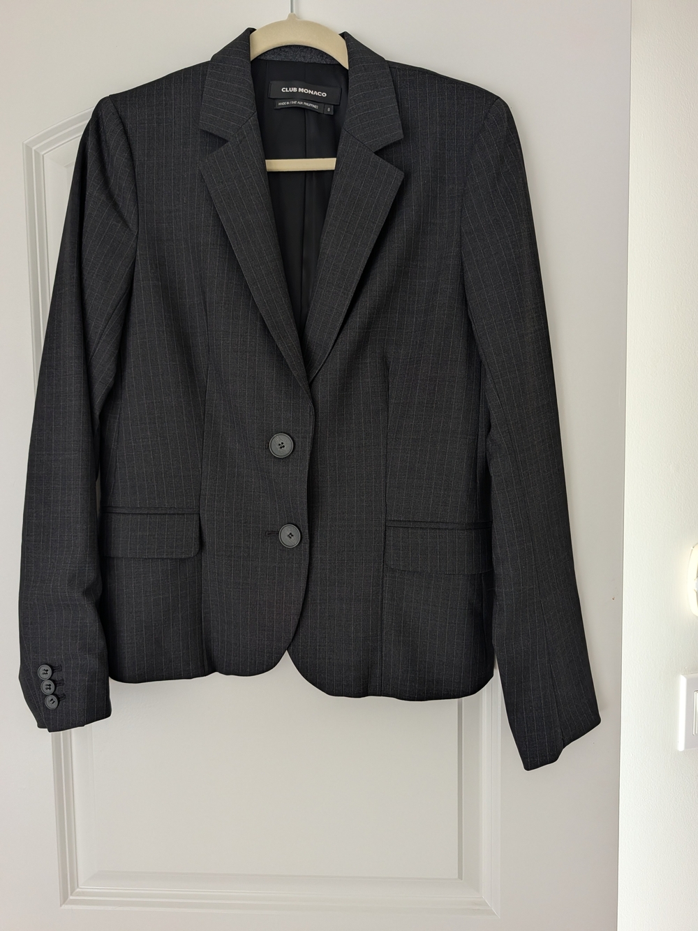 Club Monaco Women's Charcoal Wool Suit Set (Size 8)